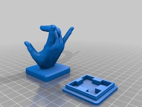 ily hand hook neodyme magnets household mounting 3d print model - Mito3D