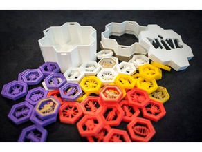 hive-Spiel-box-logo-Erweiterung Spiele Brettspiel boardgames Brett-Spiel hex hexagon tabletop gaming 3d print model - Mito3D