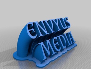 envyus media sweeping 2-line name plate office customized 3d print model - Mito3D