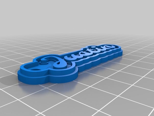 justin keychain keychains customized 3D print model - Mito3D