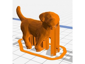 3d low-poly chiot prend en charge g3drem animaux 3d20 chien dremel 3d print model - Mito3D