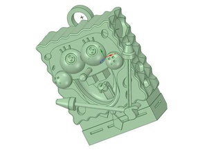 keychain spongebob keychains medallion pendant sponge bob 3d print model - Mito3D