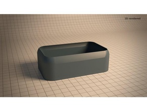 einfaches Rechteck bin Container vase 3d print model - Mito3D
