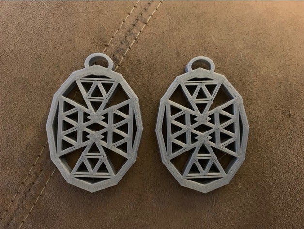 triangle pattern earrings 3D print model - Mito3D