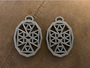 triangle pattern earrings 3d print model - Mito3D