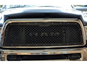 dodge ram grille nameplate letters mount automotive clips challenger pickup logo tabs 3d print model - Mito3D