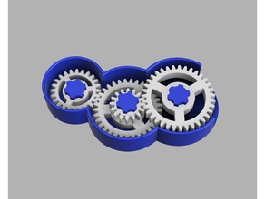 parametrische gear Spielzeug - Spiele demo die demonstration Zahnräder Stirnradgetriebe 3d print model - Mito3D