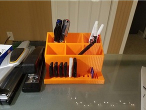 usb sd card desk organizer office desktop pencil holder pen 3d print model - Mito3D