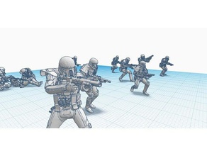 deathtrooper battaglia pose sw canaglia uno oggetti di scena gioco da tavolo e-11d miniature ladro 1 star wars 3d print model - Mito3D