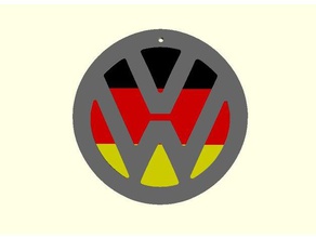 volkswagen logo multicolore bandiera personalizzata vw i segni loghi automotive auto portachiavi 3d print model - Mito3D