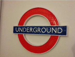 Londoner U-Bahn-Wand-Zeichen Zeichen logos tube Wandhalterung 3d print model - Mito3D