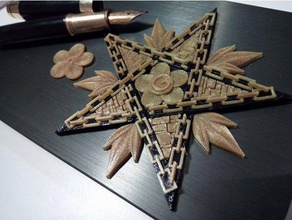 flammender stern 3d de la impresora accesorios blazing star masón freimaurer masónica pentagrama 3d print model - Mito3D