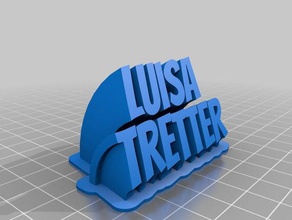 meu luisa tretter varrendo 2-linha de placa nome office personalizado 3d print model - Mito3D