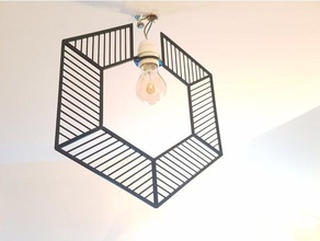 modular wire-frame hexagon chandelierlampshade decor design fixture modern nsfw 3d print model - Mito3D