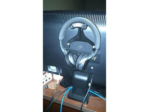 auricular percha en la parte posterior del monitor organización 3d print model - Mito3D