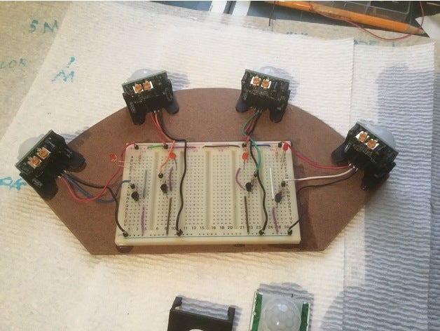 sensore pir titolare staffa di montaggio elettronica 3D print model - Mito3D