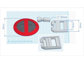 deadpool belt buckle costume 3d print model - Mito3D
