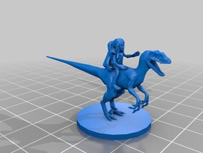 halfing raptor jeux dinorider dinosaure le mdn miniature eberron halfling mont rpg 3d print model - Mito3D