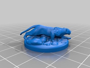 rpg miniature panther animal companion toy game accessories dd dnd lampada stampante3d miniatura pantera 3d print model - Mito3D