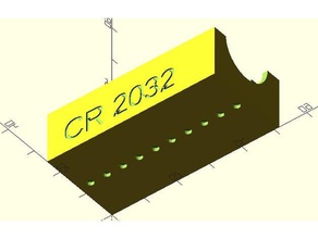 cr2032 réservoir de l'organisation la batterie pile cr 2032 3d print model - Mito3D
