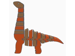 another flexi brachiosaurus dual-extrusion animals articulated dino dinosaur dual extruder extrusion flexible polymathic print place toy two color 3d print model - Mito3D