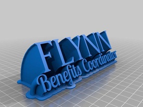 flynn placa com o nome office personalizado 3d print model - Mito3D