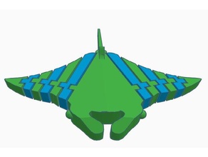 flexi manta dual-extrusion Tiere artikuliert dual-extruder flexibel polymathic drucken Ort - Spielzeug zwei Farbe 3d print model - Mito3D