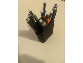 tri-compartment pencil holder organization desk organizer pen 3d print model - Mito3D