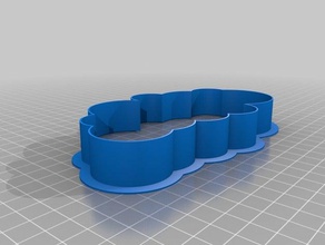 nube de cortador la galleta cocina comedor cookiecutter 3d print model - Mito3D