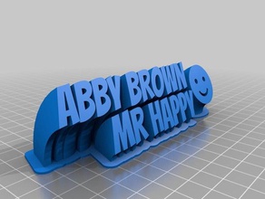 happy abby brown office customized 3d print model - Mito3D
