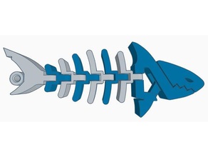 flexi requin double extrusion animaux articulés extrudeuse du poisson flexible de l'océan polymathic la mer vie deux couleur 3d print model - Mito3D