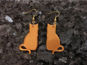 cat earring 1 earrings fashion accessories 3d print model - Mito3D