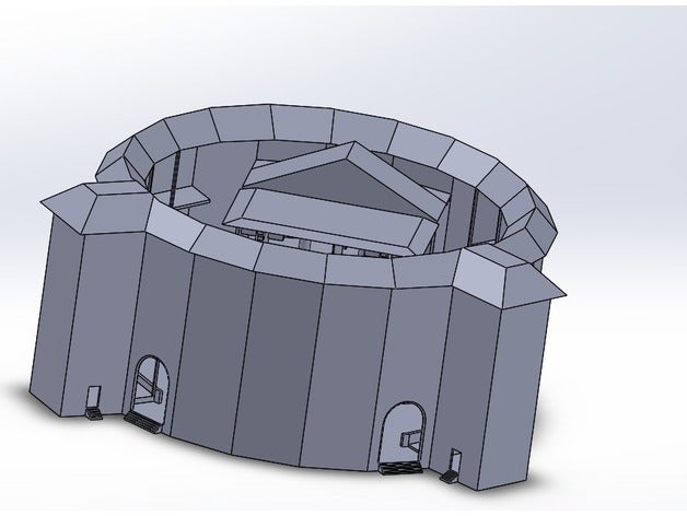 semplice globe theatre, il teatro gli edifici le strutture classico theatre frazione modello in scala shakespeare 3D print model - Mito3D