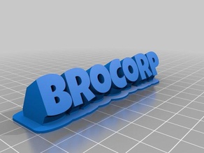 brocorp 1-linea di targa office personalizzato 3d print model - Mito3D