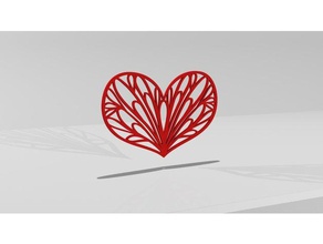 valentine gift heart leafes 2d hanger ornament 3d print model - Mito3D