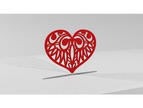 valentine gift heart face 2d eyes hanger ornament 3d print model - Mito3D