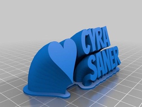 cyra spazzare 2-linea di targa office personalizzato 3d print model - Mito3D