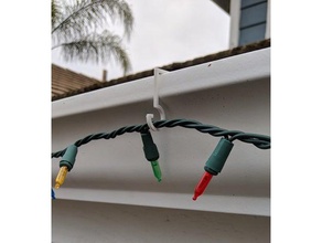 rain gutter christmas light hanger household decorations string lights 3d print model - Mito3D