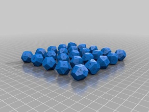 irregular symmetric d20 set dice openscad 3d print model - Mito3D