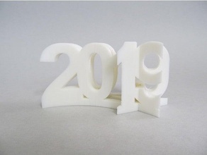 2019 estrella fugaz signos logotipos feliz nuevo nsfw año 3d print model - Mito3D