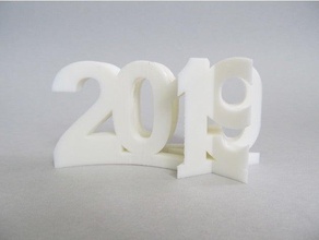 2019 shooting star solid signs logos happy new nsfw year 3d print model - Mito3D