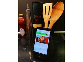 utensílios de cozinha celular stand jantar cozimento titular telefone cozinhar receita smartphone ferramentas suporte 3d print model - Mito3D