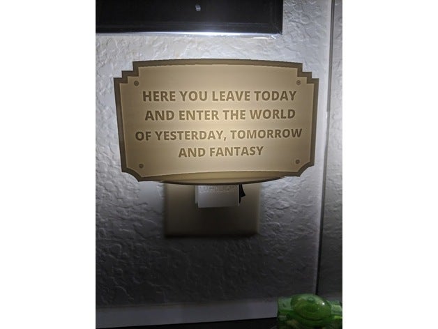 disney plaque litholight art lithophane 3D print model - Mito3D