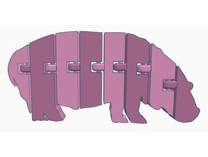flexi hippo dual-extrusion Tiere artikuliert dual-extruder flexibel polymathic drucken Ort - Spielzeug zwei Farbe 3d print model - Mito3D