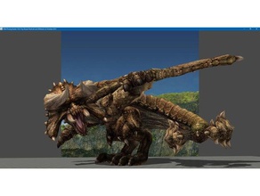 diablos le creature corna monster hunter mondo 3d print model - Mito3D