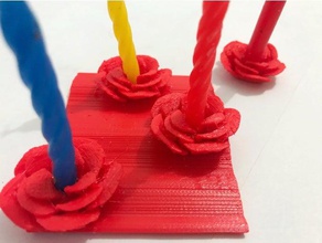 flor velas titular do agregado familiar A impressão 3d castiçal suporte de vela pla vermelho 3d print model - Mito3D