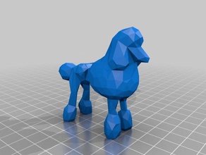 caniche de baja poligonización decoración animal perro hund pudel 3d print model - Mito3D