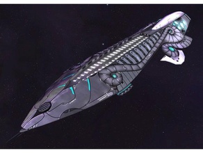 halcyon transportista art el buque de guerra starship video juego 3d print model - Mito3D