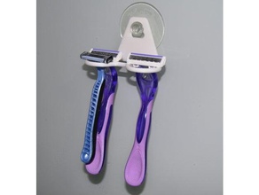 shaver holder suction cup porte rasoirs &agrave ventouse pour salle bain bathroom stand 3d print model - Mito3D
