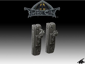 tilescape gothic city torch posts our new kickstarter now live props 3d print model - Mito3D